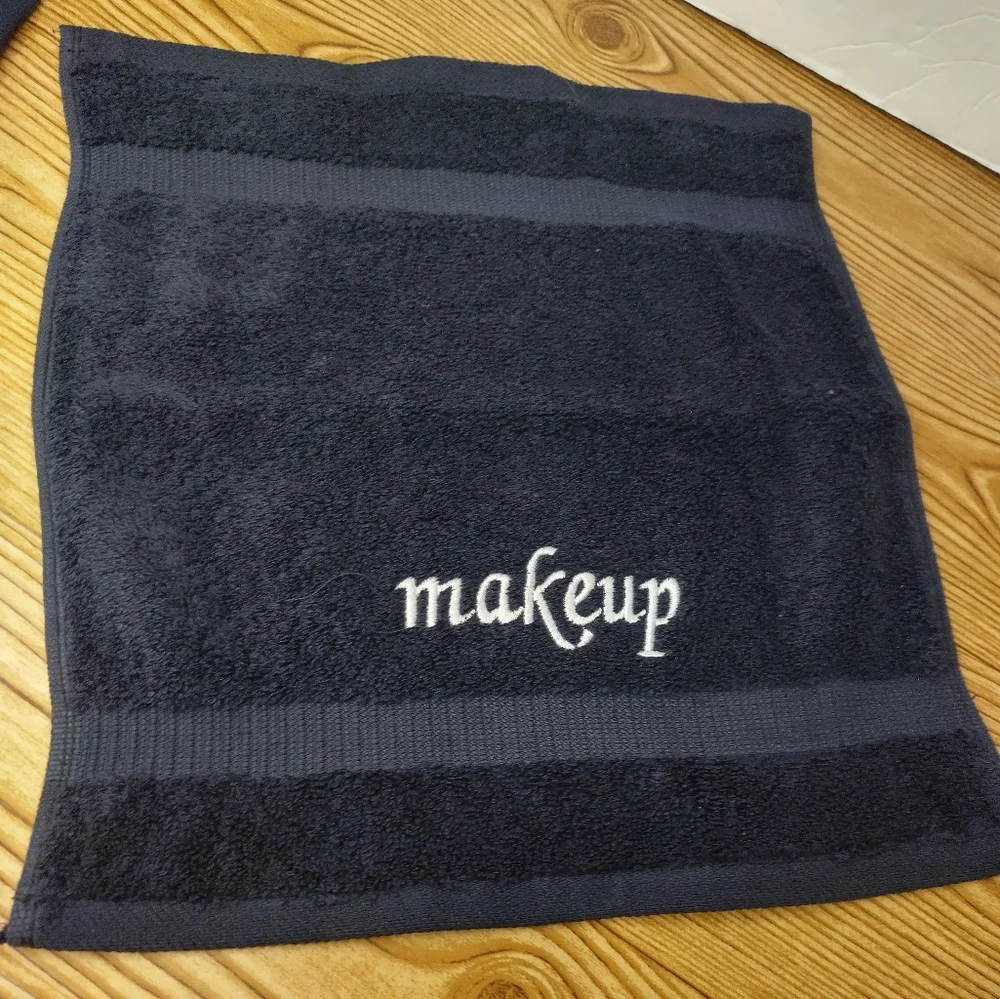 Premium Turkish Cotton Super Soft and Absorbent Makeup Washcloths Black Set 2